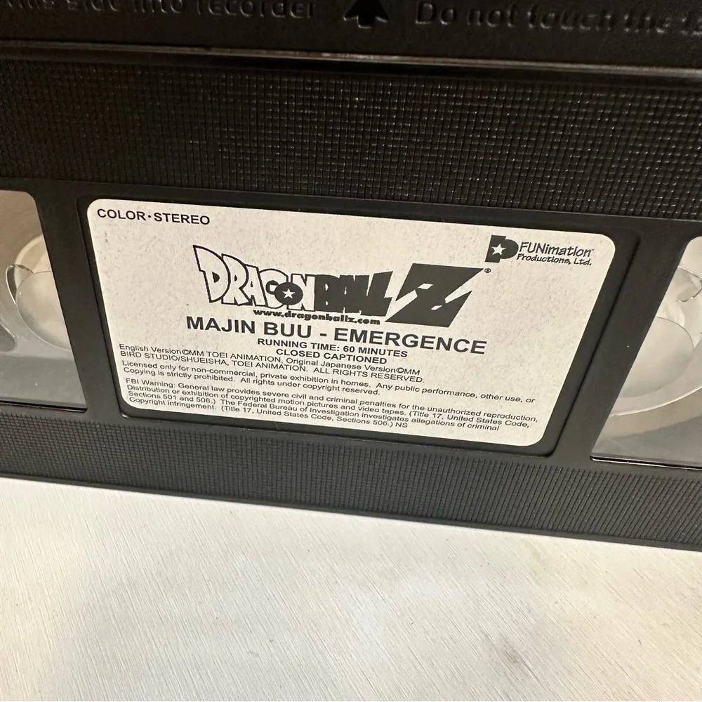 Dragon Ball Z Majin Buu Emergence VHS tape